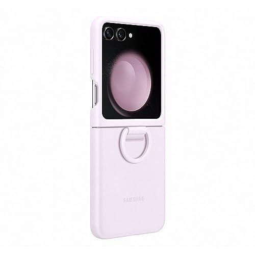 Samsung Silicone Cover with Ring Custodia Pieghevole con Anello per Galaxy Z Flip5, Lavanda