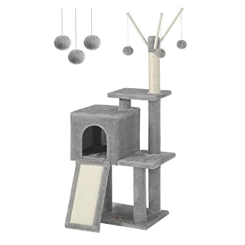 Feandrea Albero Tiragraffi per Gatti, 118 cm, Grigio Chiaro