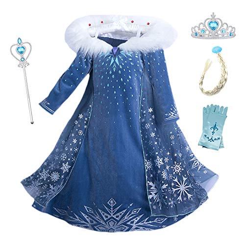 Costume da Principessa Elsa per Bambina con Tulle e Diadema - Blu