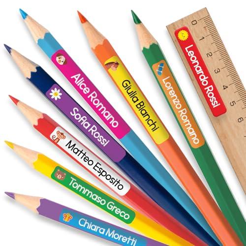 Etichette Adesive Personalizzate Scuola Elementare - BLU - LabelTiger