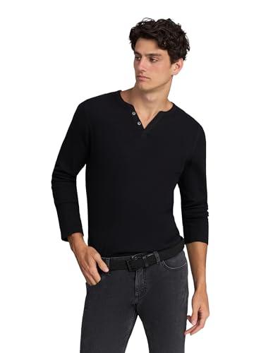 TERRANOVA T-Shirt Uomo Manica Lunga Nido d’Ape Serafino Nera