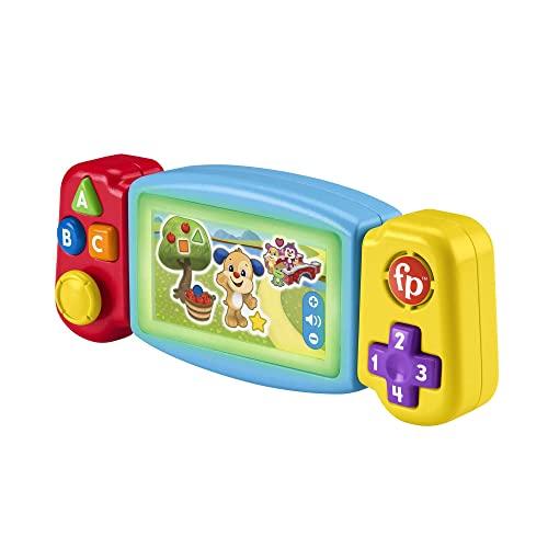 Fisher-Price - Console Gira e Impara, videogioco finto per bambini ai primi passi, con luci, suoni e canzoni educative, versione multilingue, giocattolo per bambini 9 - 36 Mesi, HNL52