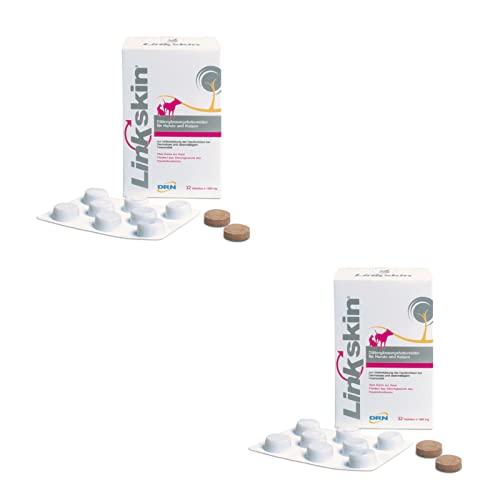 DRN Livisto Linkskin | Confezione doppia | 2 x 32 compresse | Mangime integrativo dietetico per cani e gatti | Può aiutare a prevenire e contrastare le alterazioni della pelle