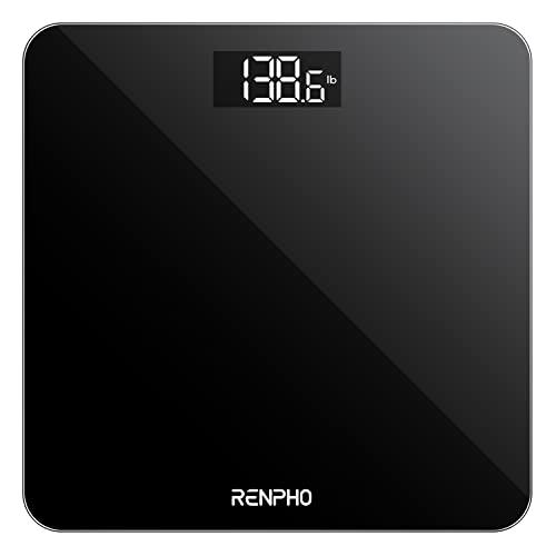 RENPHO Bilancia Pesapersone Digitale, Professionale Bilancia Impedenziometrica in Vetro Temperato, Max 180kg, Ultrasottile, Bilancia Corpo con Sensori ad alta Precisione, Batterie Incluse
