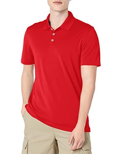 Amazon Essentials Polo da Golf, Maniche Corte, Slim Fit, Asciugatura Rapida Uomo, Rosso Ciliegia, XL