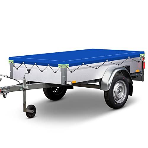 LCAUTFR Telone per rimorchio 208 x 114 x 10 cm Copertura per rimorchio Strisce riflettenti PVC Telone protettivo impermeabile antistrappo per impieghi gravosi per Stema Böckmann Humbaur