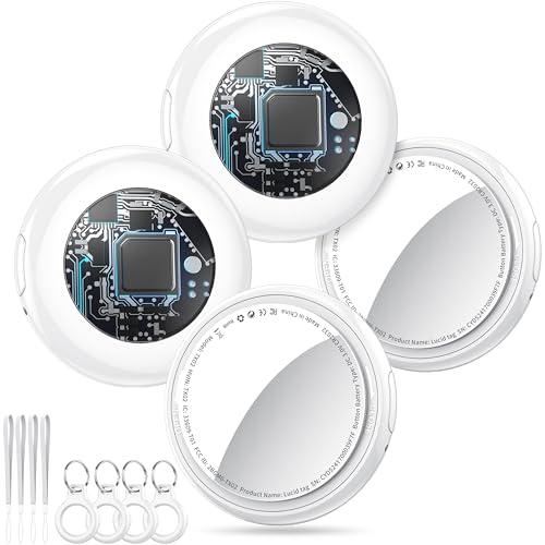 Smart Air Tracker Tag - Localizzatore Bluetooth Compatibile con Apple Dov'è (iOS) - Set da 4 Bianco