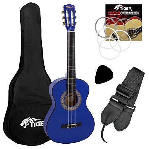 TIGER CLG5-BL Set chitarra classica, misura 1/4 - colore blu