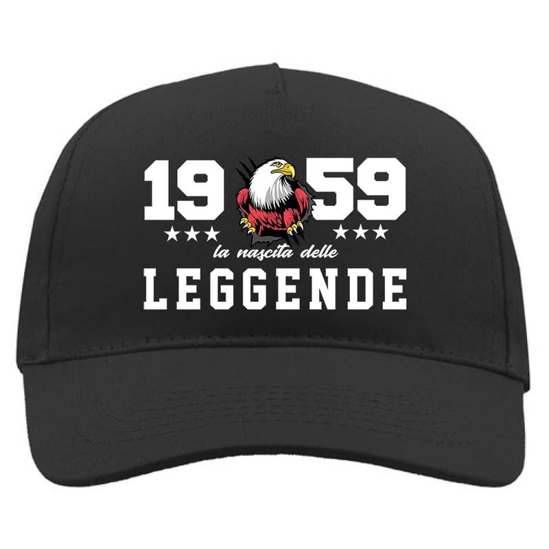 TeeDesign Cappellino 66 Anni Regalo Compleanno: Nascita delle Leggende Gadget - 66 Anni - 1959