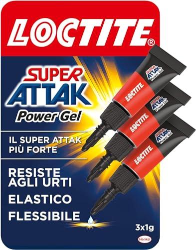 Loctite Super Attak Power Flex MINI TRIO GEL, Colla per Materiali Flessibili, 3x1g