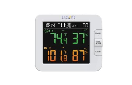 EXPLORE SCIENTIFIC WSH4102 Stazione Meteorologica Intelligente Multi-Channel con Sensore Wireless, Bianco