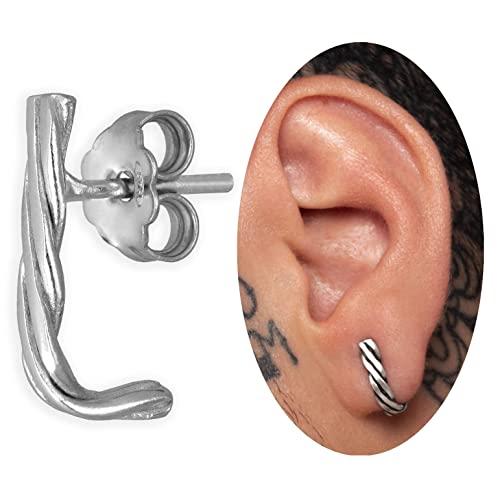 Orecchini a bottone in argento sterling per uomo orecchino da uomo Huggie Studs da uomo in argento orecchino gioielli gotici gioielli da uomo orecchino gotico regalo punk