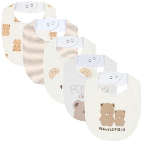 Chicco, Set 5 Bavaglie in Cotone per Neonati 0-24 Mesi