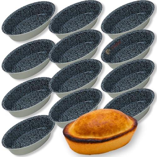 NAMAI 12 Stampi per Pasticiotti Leccesi Antiaderenti Effetto Pietra Made in Italy