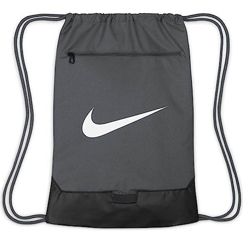 Nike Unisex Sacca Sportiva Nk Brsla Drawstrng - 9.5 (18L), Grigio Ferro/Nero/Bianco