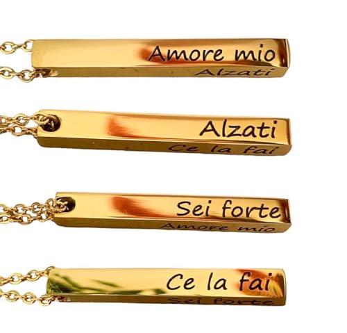 Collana Unisex Personalizzabile con Incisione Oro