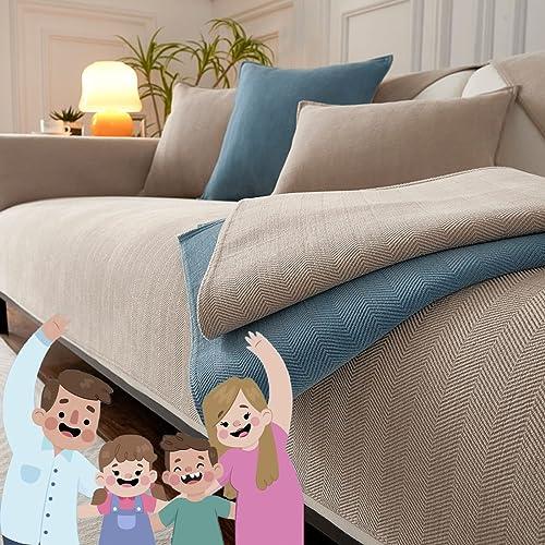 Funny Fuzzy Couch Cover - Rivestimento Sofisticato a Spina di Pesce in Chenille