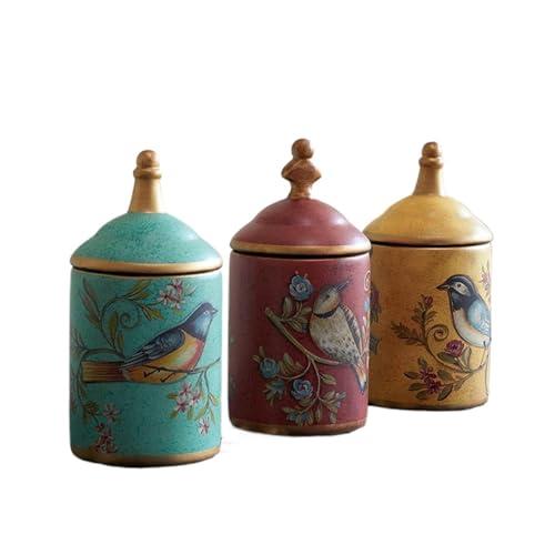 Set di 3 Barattoli da Tè in Ceramica Stile Cinese Vintage - EFARMA