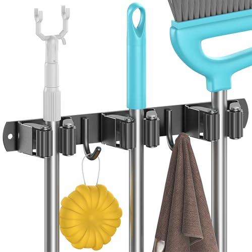 Juspota Porta Scope Parete Autoadesivo Acciaio Inox Nero