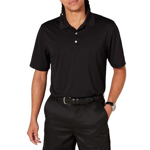 Amazon Essentials Polo da Golf a Maniche Corte Traspirante Ad Asciugatura Rapida Uomo, Nero, XL