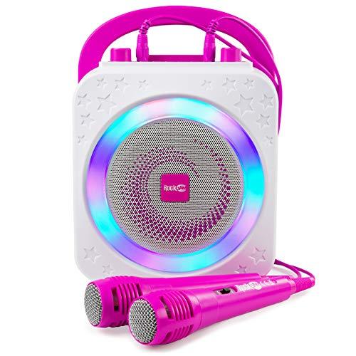 Macchina per karaoke RockJam SingCube con due microfoni - rosa