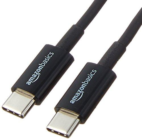 Amazon Basics Cavo USB-C a USB-C 2.0 a ricarica rapida, velocità 480 Mbps, certificato USB-IF, per Apple iPhone 16/15, iPad, Samsung Galaxy, tablet, laptop, 1.8 m, nero