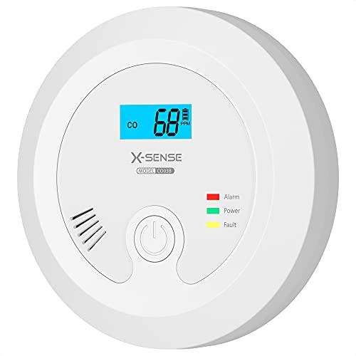 X-Sense Rilevatore di Monossido di Carbonio con Batteria Sostituibile e Schermo LCD, CO03B
