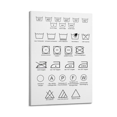 Poster Vintage Simboli Cura Bucato 60x90 cm