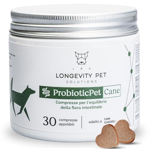 ProbioticPet Cane - 30 Compresse | Probiotici per Cani con FOS e MOS per Prurito, Dermatite e Digestione