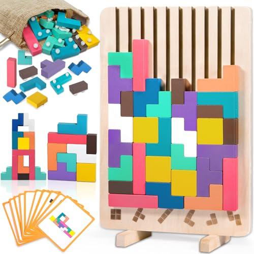 ZLPBAO Tetris Gioco per Bambini con Carte e Borsa