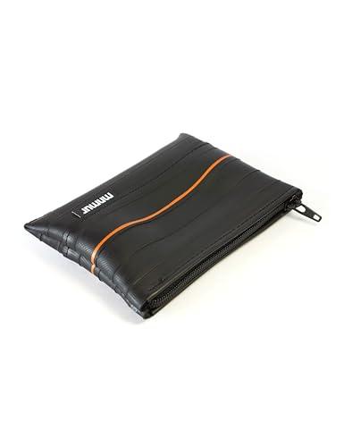 Portamonete Artigianale in Camera d'Aria Riciclata con Inserto Verde