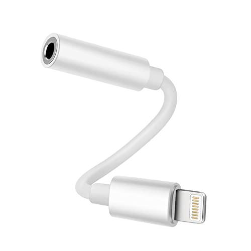 【Apple MFi Certificato】 Adattatore Cuffie iPhone Lightning a 3,5 mm,Adattatore Jack per Cuffie AUX Audio Auricolari Compatibile con iPhone 13 Pro/13/12/11/XS Max/XS/XR/X/8/8 Plus/7/7 Plus
