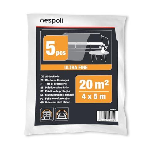 Nespoli - Set 5 Teli Copritutto 4x5m per Protezione Mobili e Arredi