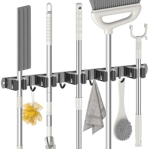 Radikor Porta Scope Parete Acciaio Inox, 5 Supporti e 4 Ganci