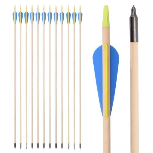 ELONG OUTDOOR Frecce in Legno da 32 Pollici per Tiro con L'Arco