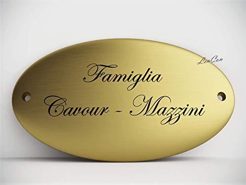 Targa Ovale in Ottone Satinato con Incisione Personalizzata