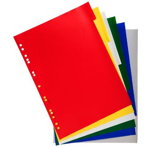 EXACOMPTA Set di 3 divisori in polipropilene morbido, 12 x 100, 6 posizioni, A4, colorati