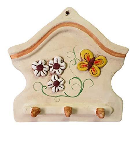 Appendi Strofinacci e Presine Cucina in Ceramica Artigianale - Fiori e Farfalle