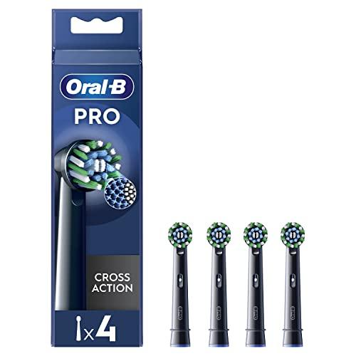 Oral-B Cross Action Testine Nere di Ricambio per Spazzolino Elettrico - 4 Pezzi