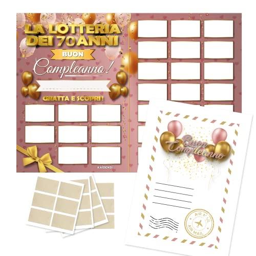 Maxi Gratta e Vinci Personalizzato 70 Anni - Calendario Auguri Grattabile A3