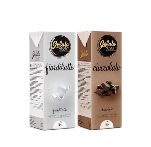 Gelato 4ever - Preparato per Gelato Double Pack Cioccolato e Fiordilatte