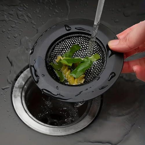 1 filtro nero in acciaio inox per lavello da cucina, bagno