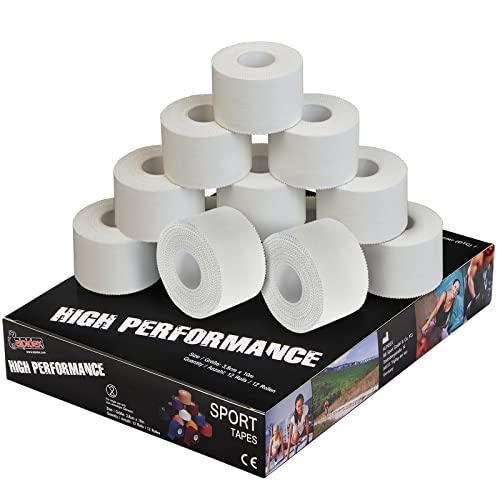 Nastro Sportivo Rigido Bianco 3,8 cm x 10 m - Confezione da 12 Rotoli