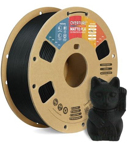 OVERTURE Filamento Matte PLA 1.75mm, 1kg - Nero Opaco
