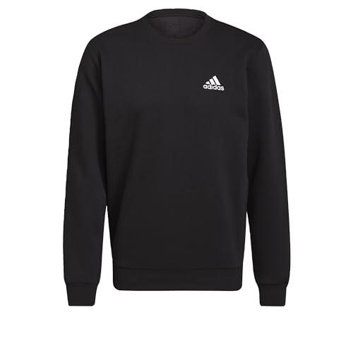 Adidas Felpa Uomo Feelcozy Essentials Fleece, Nero/Bianco