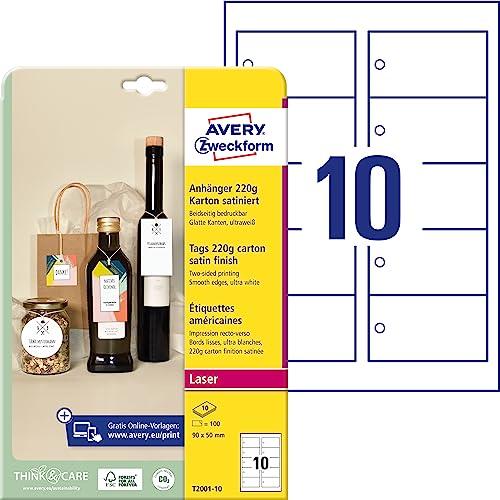 Avery Cartellini con Foro 90x50 mm