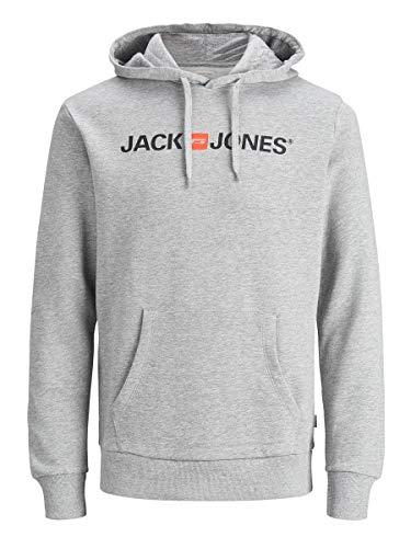 JACK & JONES Jjecorp Logo Sweat Hood Noos Felpa con cappuccio, Light Grey Melange, L Uomo