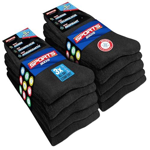 SOXCO 10 Paia Calzini Uomo Sportivi Spugna Running Trekking