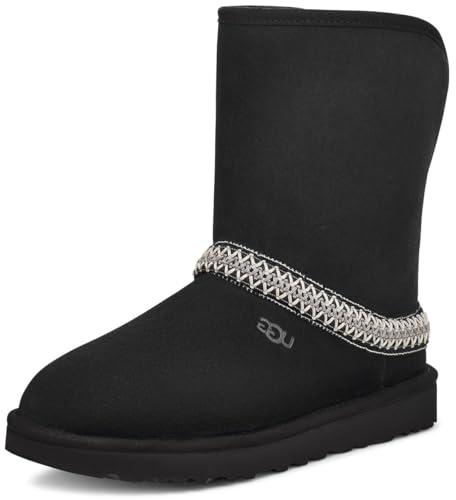 UGG Classic Short Crescent, Stivali alla Moda Donna, Nero, 42 EU