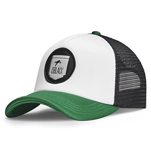 Oblack Cappello Baseball Nero Classic Green Trucker